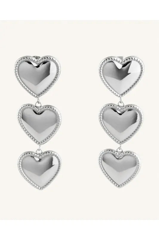Triple hearted earrings